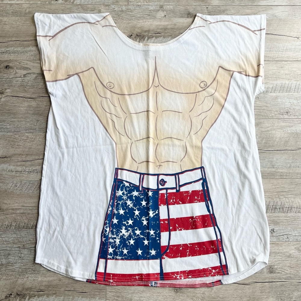 FUN2WEAR Beach Coverup Unisex Buff Man USA Patriotic